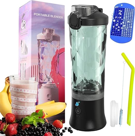 Best 4Vi Portable Blender, Rechargeable Mini Blender For Shakes And Smoothies 20 Oz Mini Blender Cup with Travel and USB Rechargeable