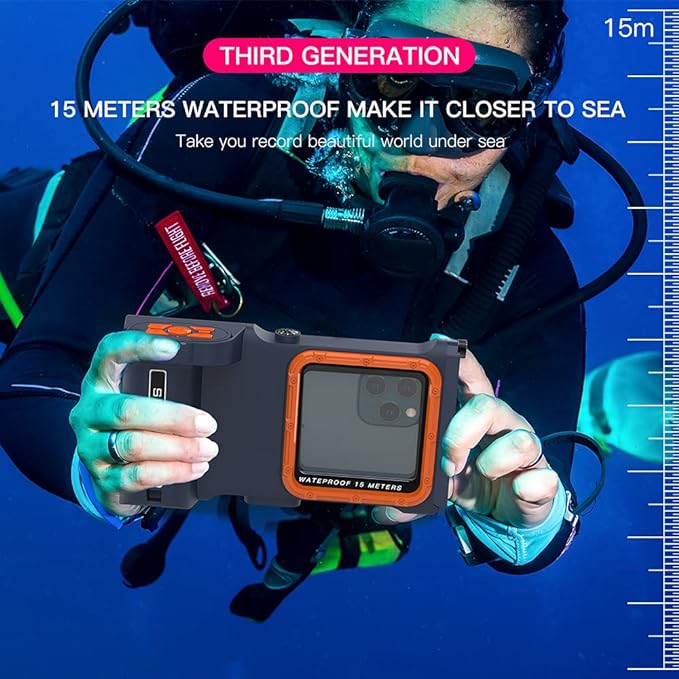 Click to open expanded view ShellBox IP68 Waterproof Phone Case,Bluetooth Underwater Phone Pouch 15m Case with Lanyard