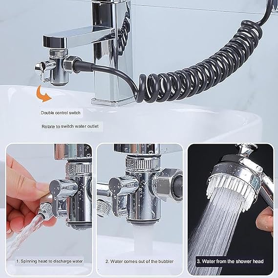 Multifunction Universal Water Taps, 3-in-1 Sink Faucet Sprayer, 1080° Swivel Robotic Arm Extension Faucet Aerator, Multi-Function Faucet
