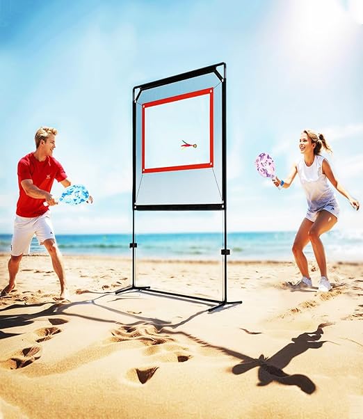 ADAK Sport Portable Game Set, Indoor & Outdoor No Boundaries Play Set with Net, 2 Paddles, 8 Birdies, Carrying Bag, Similar to Pickleball, Badminton and Tennis with A Whole New Spin On It
