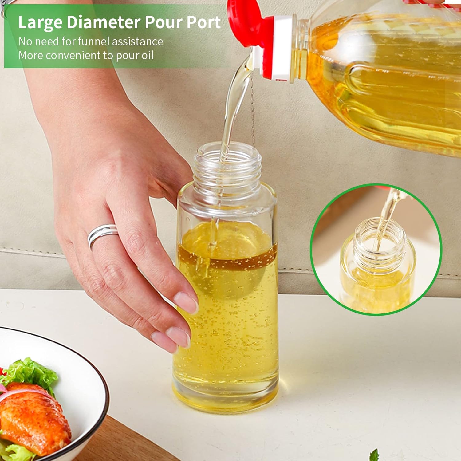 ZERNBER Oil Sprayer for Cooking, 7 Oz Olive Oil Sprayer Bottle Mister Oil Sprayer for Air Fryer, Salad, BBQ, Kitchen Baking, Roasting