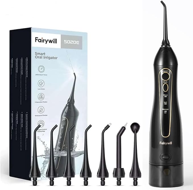 Professional Cordless Water Flosser – Portable and Waterproof with 300ml Reservoir for Easy Oral Care