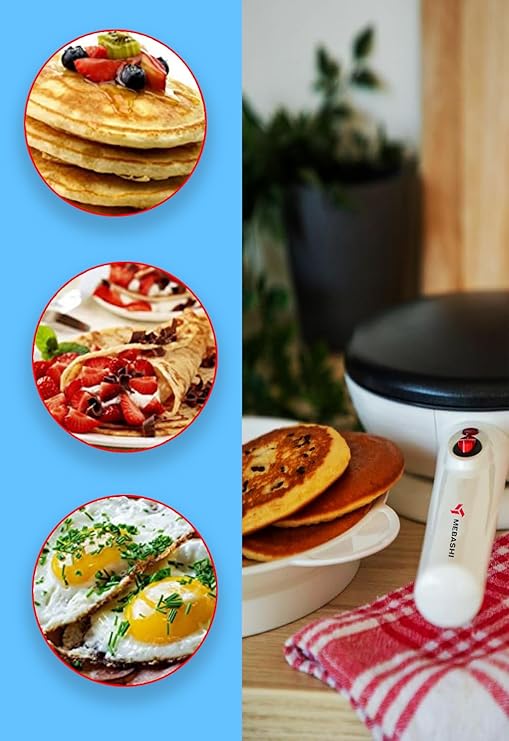 Mebashi 4-Piece Crepe Maker Set 800W ME-CRP333 Grey/White"Min 1 year manufacturer warranty"