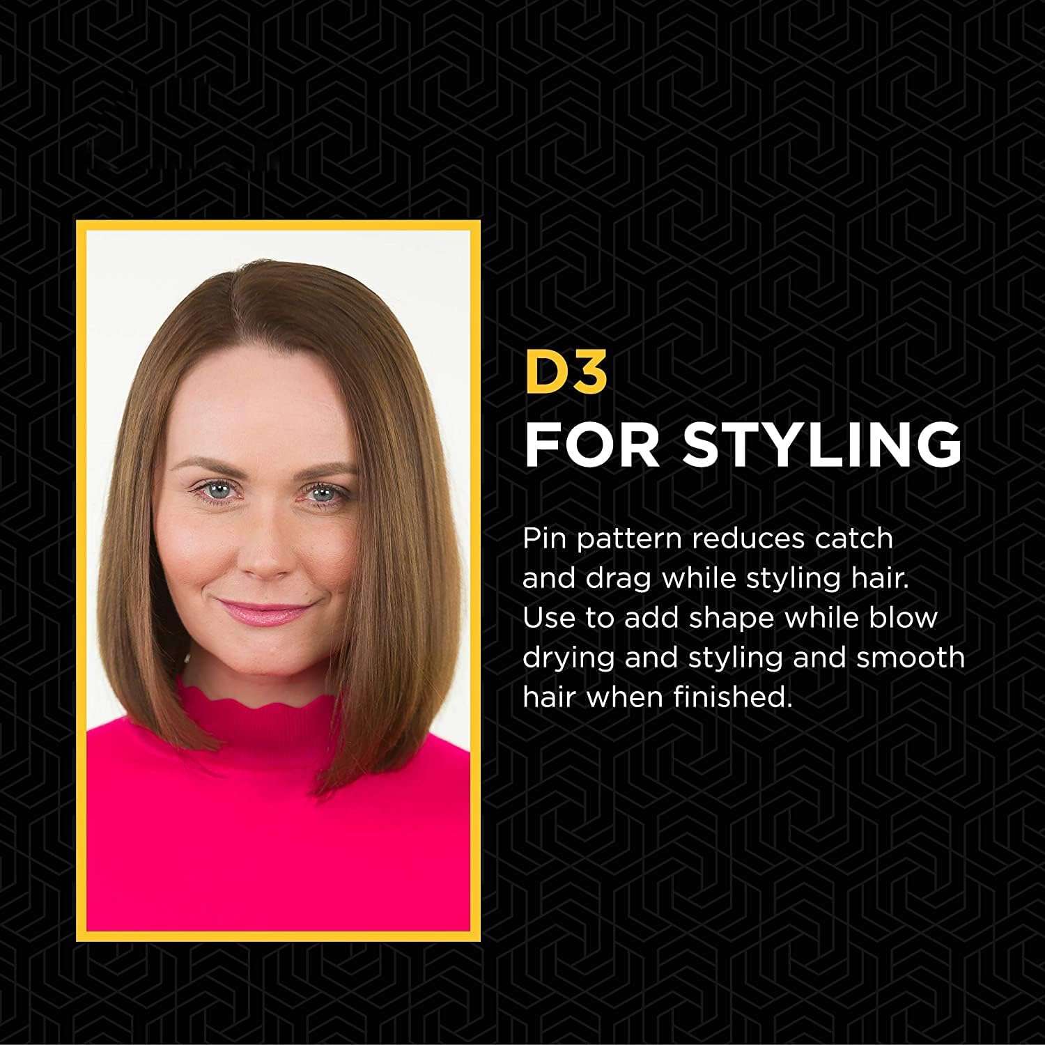 Adak Hair Brush for Women Men, Curly Wet or Dry Hair. 9 Row Brush for Detangling, Separating, Shaping