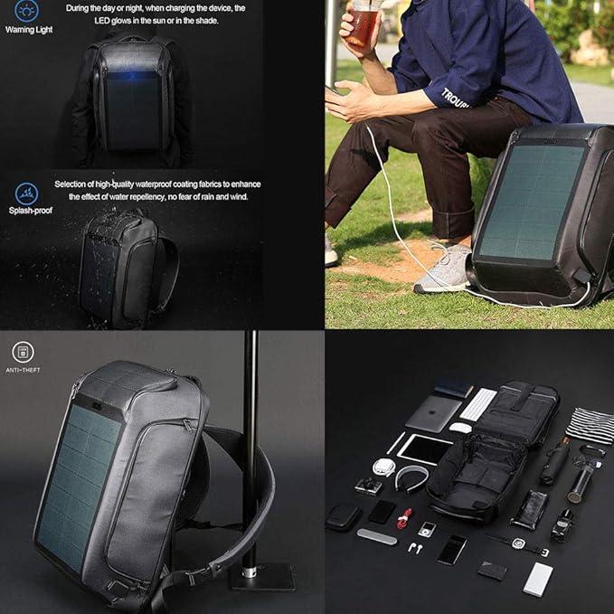 Solar Powered Backpack: Charge on the Go with Versatile Power & Storage