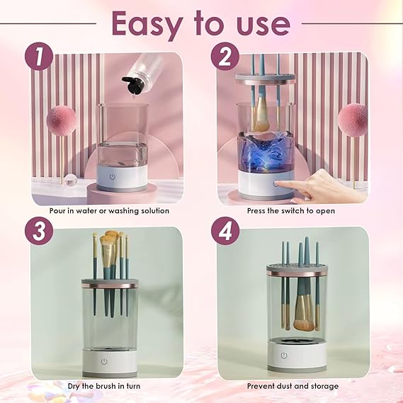 Makeup Brushes Cleaner Electric Makeup Brush Cleaner Makeup Brush Cleaner With 360 Degree Rotation Make Up Brush Cleaner