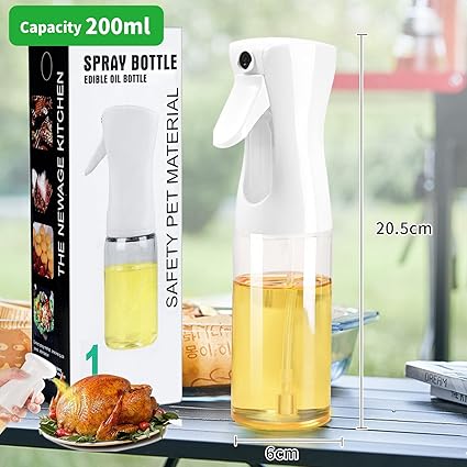 ZERNBER Oil Sprayer for Cooking, 7 Oz Olive Oil Sprayer Bottle Mister Oil Sprayer for Air Fryer, Salad, BBQ, Kitchen Baking, Roasting