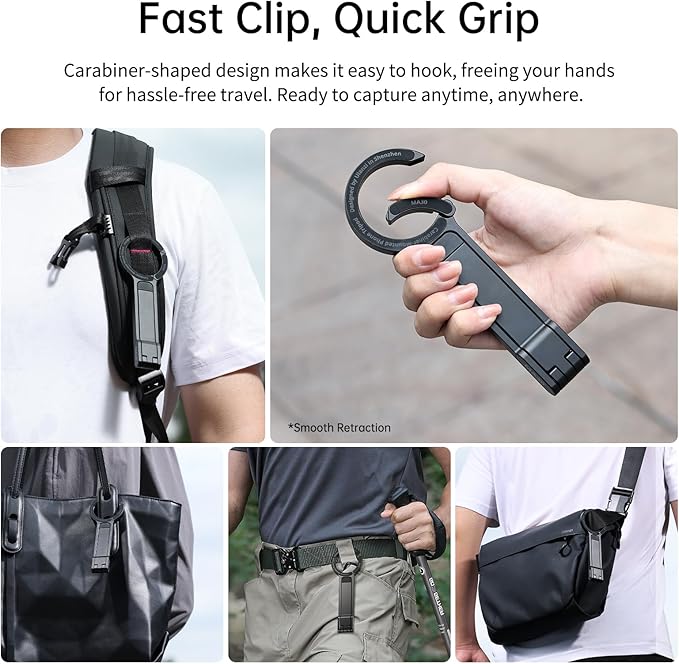 ULANZI MA30 Magnetic Phone Stand iPhone Aluminium Mini Tripod Foldable Pockets Mobile Phone Stand Double-Sided Magnet Quick Mount Compatible iPhone 16 15 14 13 12 Magsafe 12N Magnetic Tripod