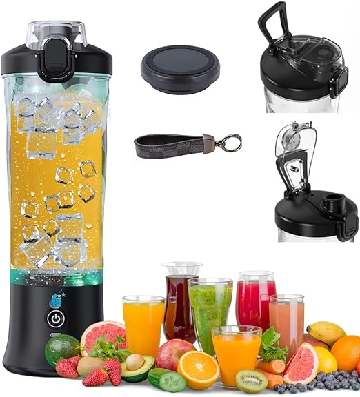 Best 4Vi Portable Blender, Rechargeable Mini Blender For Shakes And Smoothies 20 Oz Mini Blender Cup with Travel and USB Rechargeable