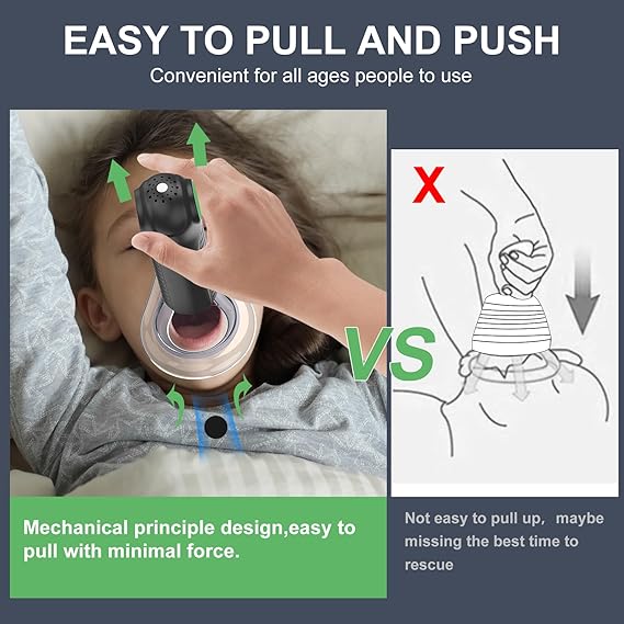 Choking Rescue Device, Anti-Choking Device for Babies and Adults, AnGeer EasyPumpVac Airway Suction Device, First Aid Kit for Children and Adults