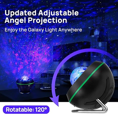 ADAK Smart Galaxy Projector with Bluetooth Speaker - Space Ball Dynamic Meteor HD Projection Light with 13 Film Sets - Starry Sky, Alexa Compatible