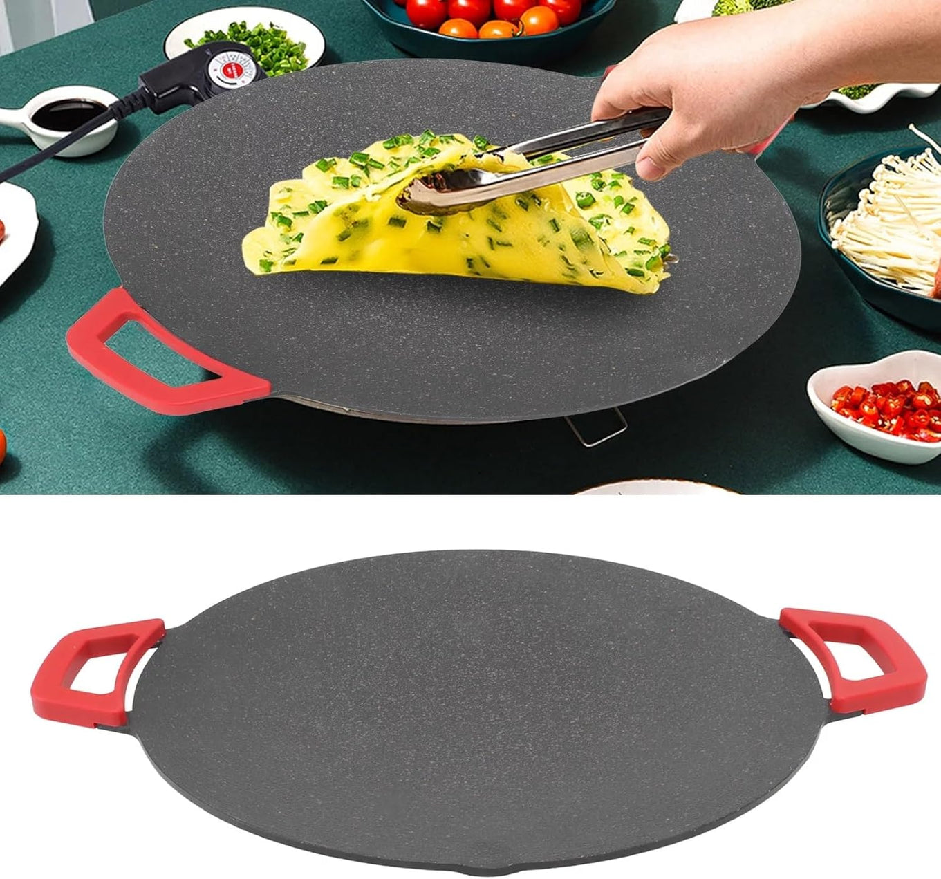 ADAK Electric Crepe & Pancake Maker with Precise Temperature Control | Multi-Function Non-Stick Dosa Tawa & Grill Pan | Rigag Maker
