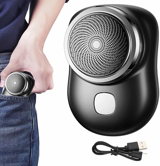 HYUNDAI Mini Electric Shaver, Fast Charging Mini Pocket Shaver Travel Electric Razor Portable Grooming Razor Electric Travel Shaver, Precise Shaving