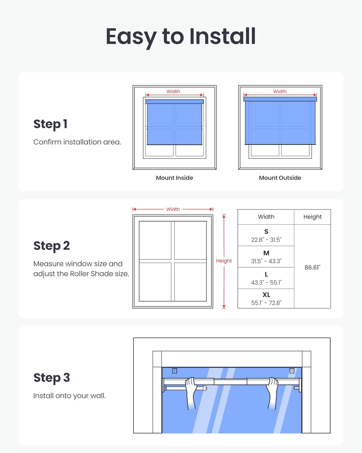 SwitchBot Motorized Roller Blinds with Remote Control for Windows, Smart Roller Shade, Battery & Solar Panel(Sold Separately) Powered, Easy to Install, 100% Adjustable(White, L:43.3"-55.1")