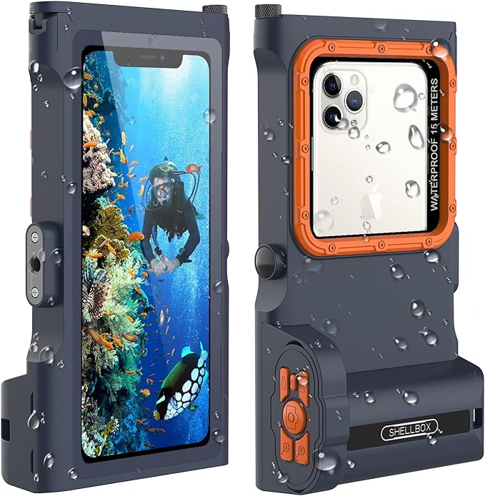 Click to open expanded view ShellBox IP68 Waterproof Phone Case,Bluetooth Underwater Phone Pouch 15m Case with Lanyard