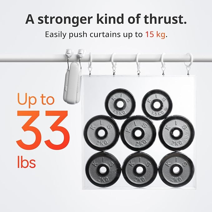 SwitchBot Smart Curtain Opener – Bluetooth Remote Control with App/Timer, Upgraded Motor, Compatible with Alexa, Google Home, and HomeKit (Curtain 3, Rod)