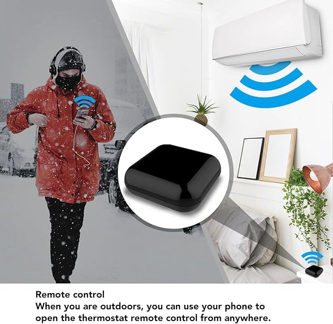 WiFi IR RF Universal Remote, 2.4GHz Infrared Remote Controller, Smartphone Control IR/RF Smart Home Hub, IR Emitter and RF Blaster for Fan, AC, TV DVD, Curtain Motor