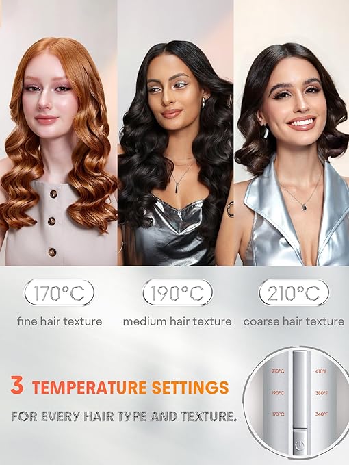SHEGLAM Automatic Curling Iron 1 ¼ inch with 3 Temperatures Fast Heating, 2-Way Rotation, Automatic Shut-Off, Anti-Scald, Anti-Tangle Rotating for Hair Styling