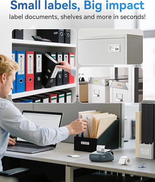 NIIMBOT B1 Label Maker with Auto Identification,2 Inch Bluetooth Portable Label Printer Easy to Use for Office, Home, Business (with 2x1.18 inch Label)