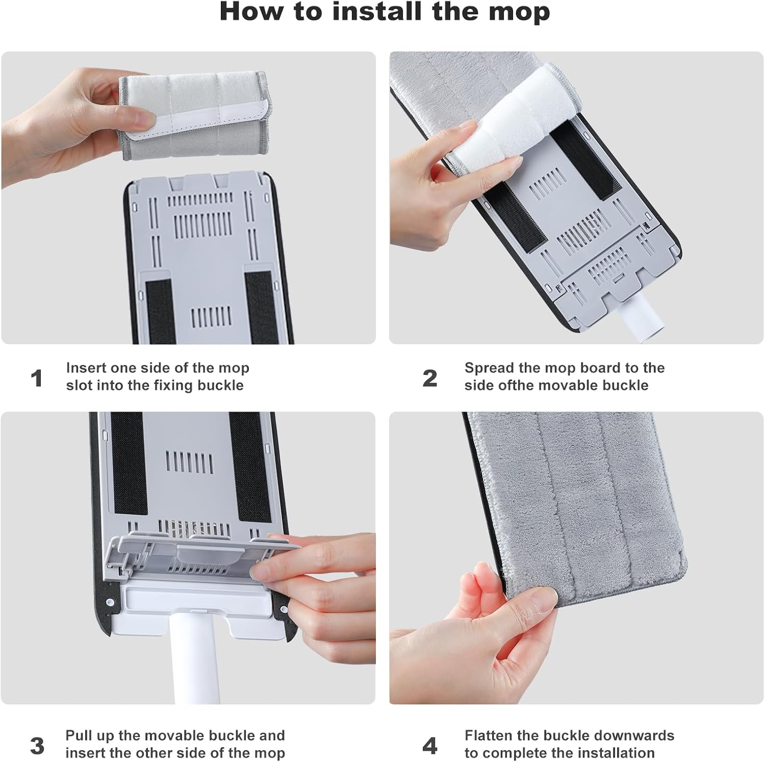 JOYBOS Mop and Bucket with Wringer Set, Hands-Free Flat Floor Mop and Bucket, with 2 Washable Microfiber Pads, Wet and Dry Use, Floor Cleaning System