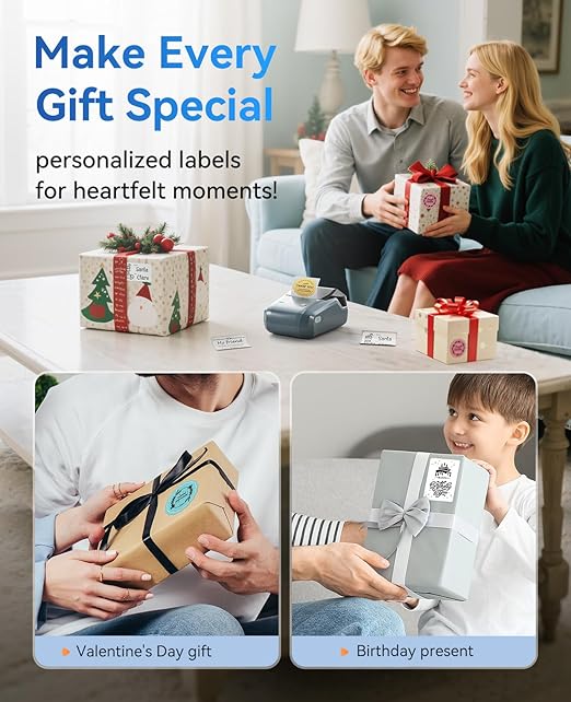 NIIMBOT B1 Label Maker with Auto Identification,2 Inch Bluetooth Portable Label Printer Easy to Use for Office, Home, Business (with 2x1.18 inch Label)