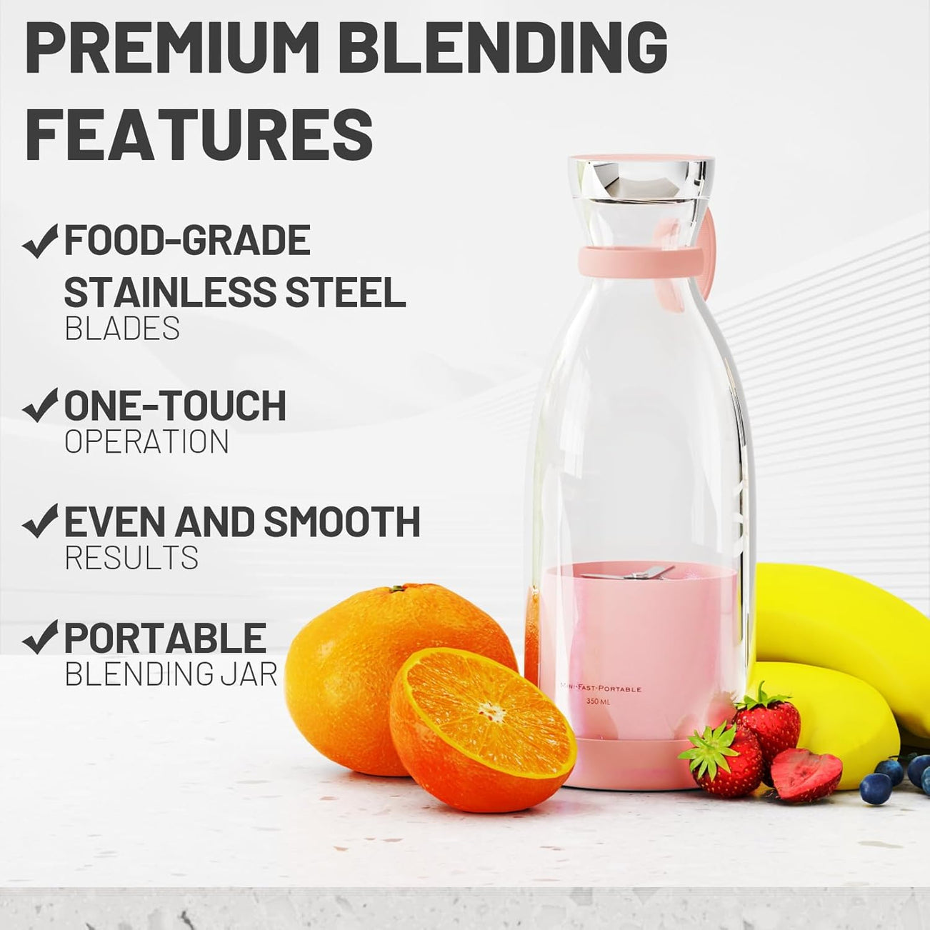 Portable Electric Juicer Blender, Mini Fruit Mixers, Juicers Fruit Extractors Food Milkshake, Multi Juice Maker Machine