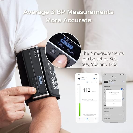 Wellue Connect Accurate Blood Pressure Monitor for Home Use - Bluetooth & WiFi Sync Data | Automatical Upper Arm Cuff BP Device
