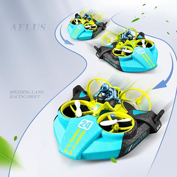 Hovercraft RC Boat 3 in 1, Remote Control Hovercraft Boat RC Drone Race Drift Cars Toys