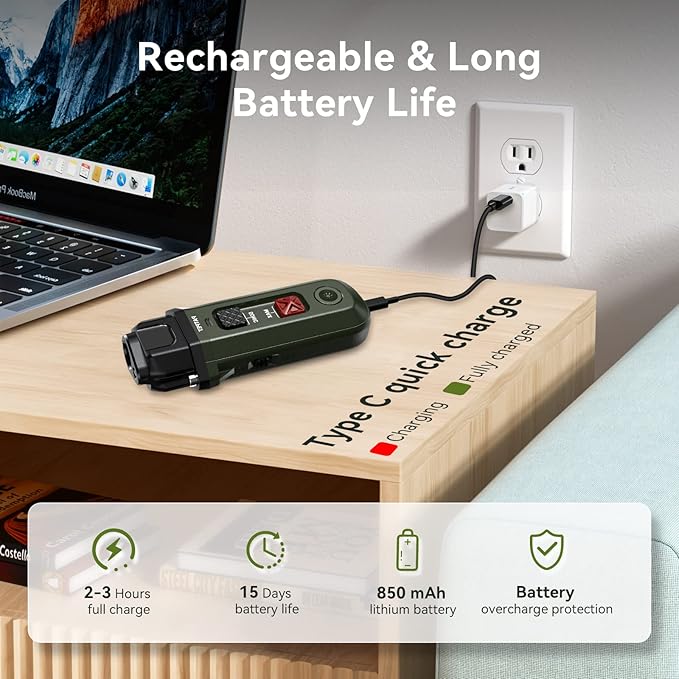 Dog Barking Control Devices – Enhanced Ultrasonic Rechargeable Anti-Barking Device with LED Strobe Light, Handheld Dog