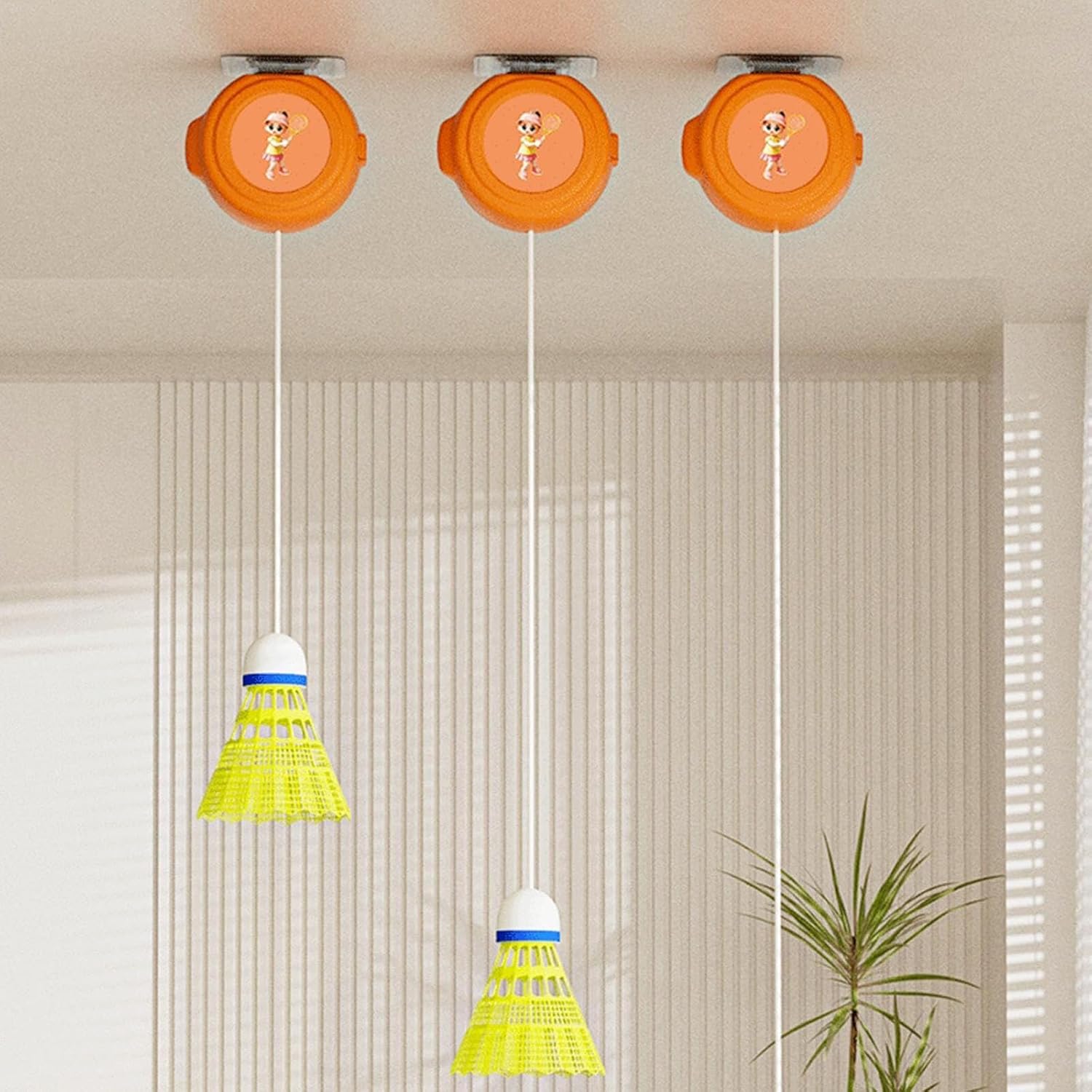 GIONAR Badminton Training Tool, Badminton Rebound Trainer, Badminton Single Training Kit, Single Badminton Training Device, Badminton Single-Player Rebound Trainer, Self Training Badminton Set (6pcs)