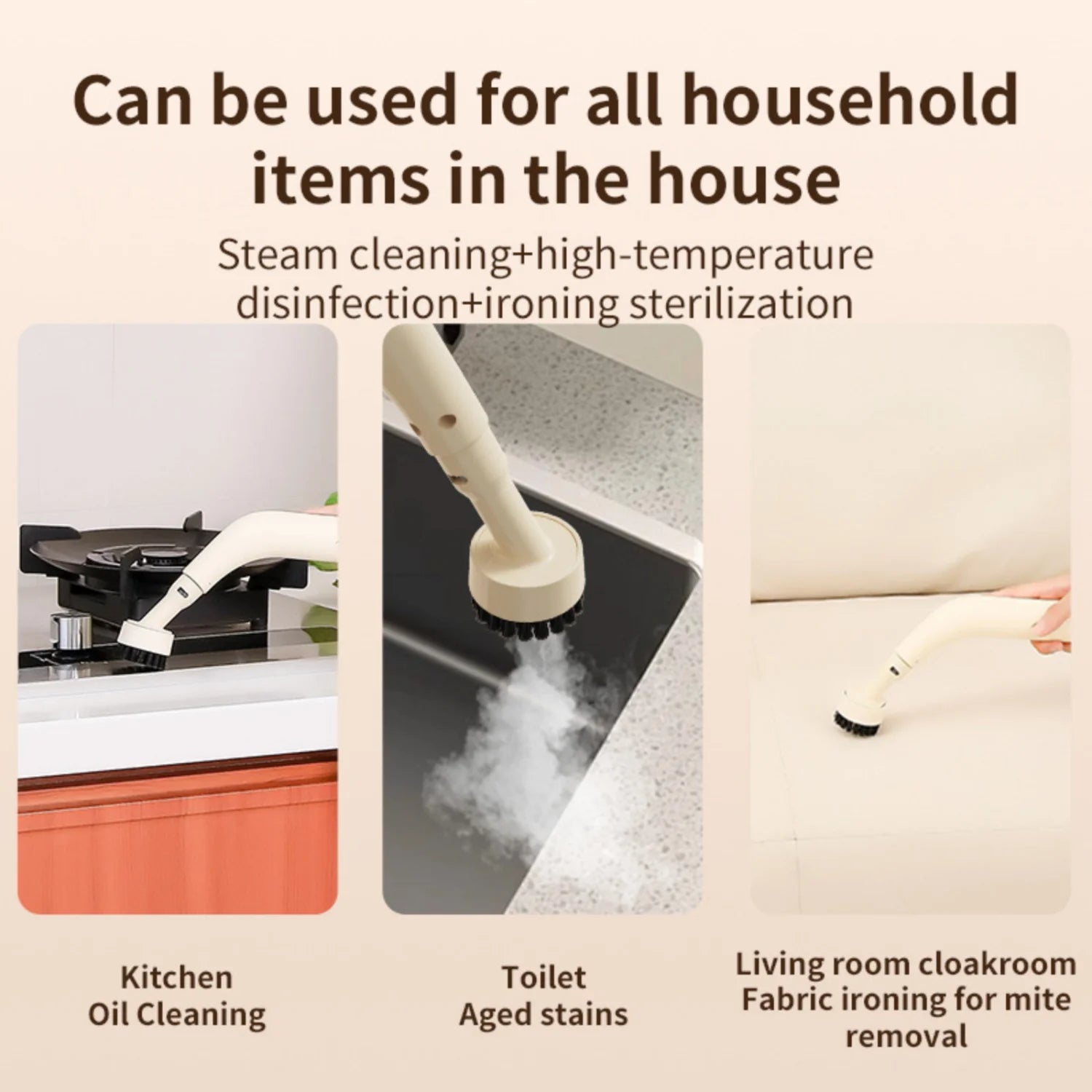 Handheld Steam Cleaner with 8-Piece Accessory Kit,Multi-Surface Pressurized steam cleaner,300mL Large Capacity,Natural Steam for Home Use,Cleaning Floors,Bathroom,Kitchen,Car