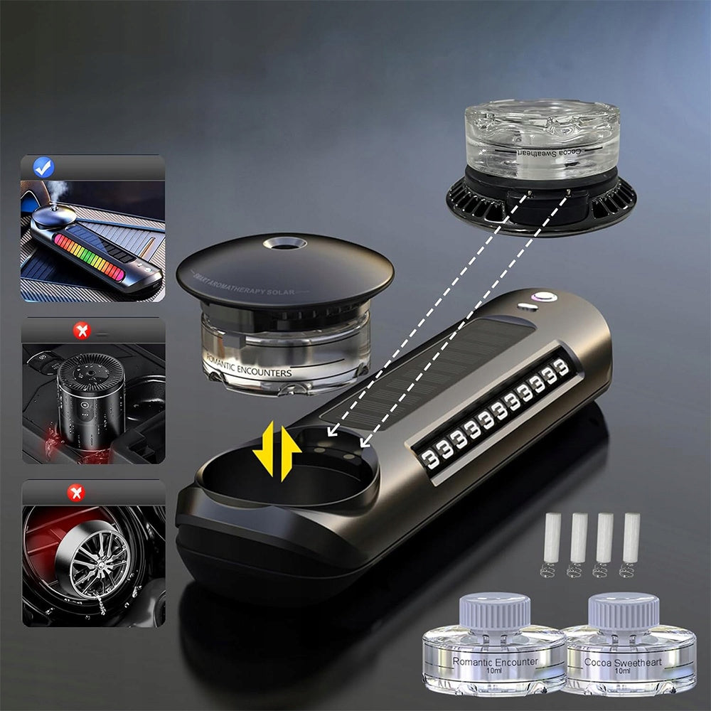 Solar Car Aroma Diffuser Temporary Parking Number Plate Car Intelligent Spray with Start Parking Aroma Diffuser