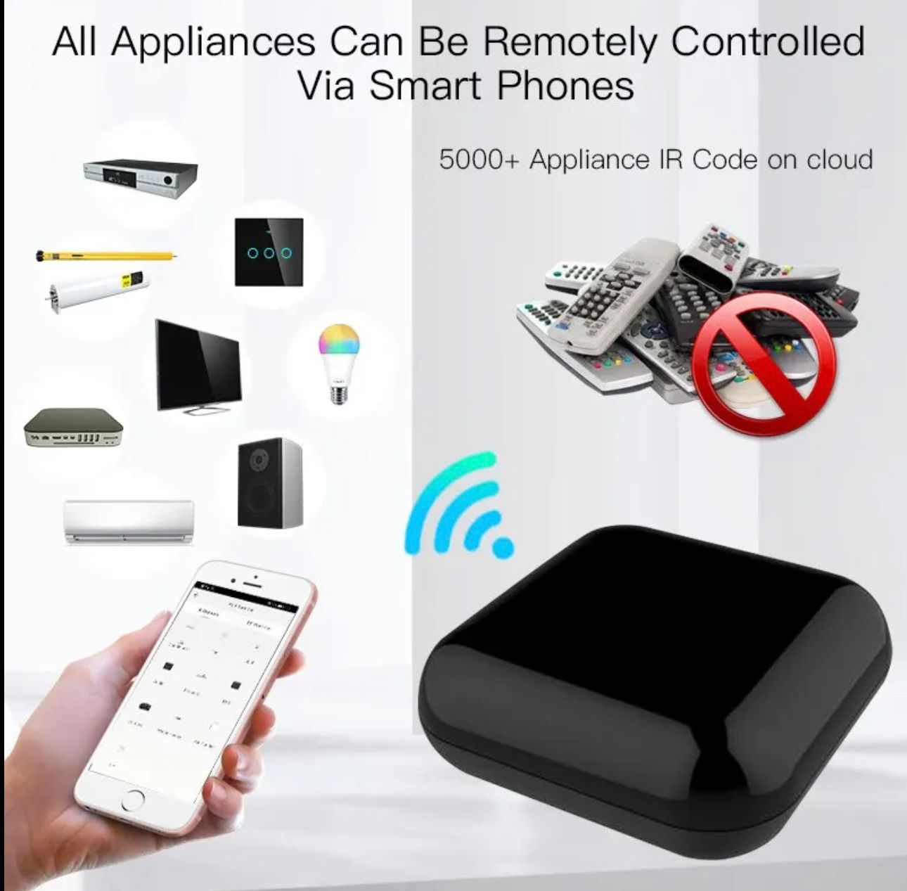 MOES WiFi RF IR Smart Home Universal Remote Controller for TV, Air Conditioning, Appliances, and More, Compatible with Tuya/Smart Life App and Voice Control via Alexa and Google Home