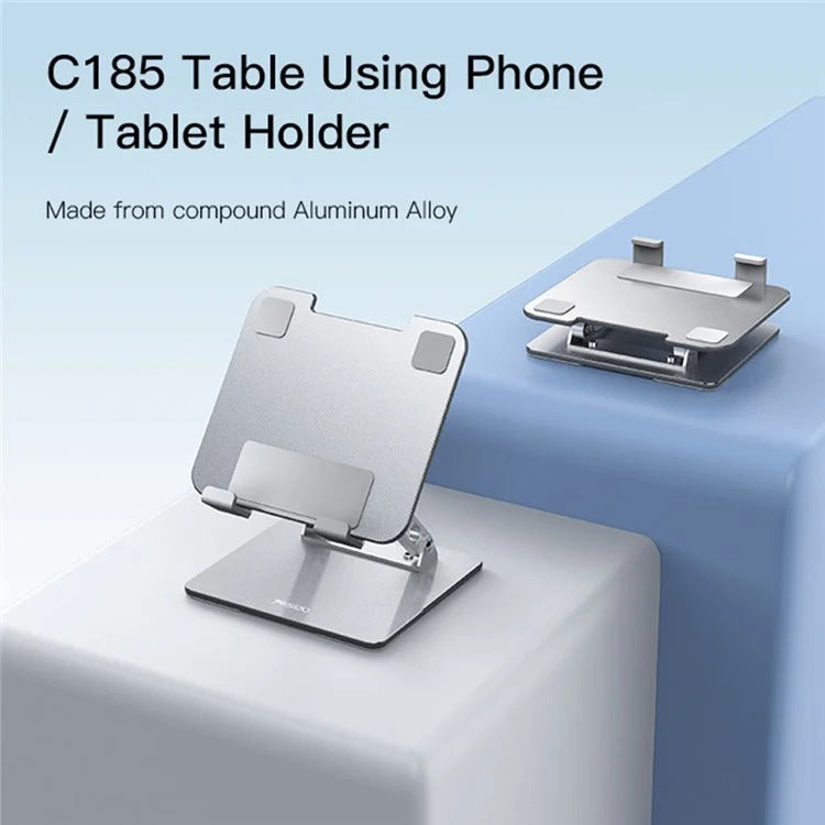 Aluminum Adjustable Laptop and Tablet Stand - Ergonomic Design, Air Vents, Portable Foldable Desktop Holder