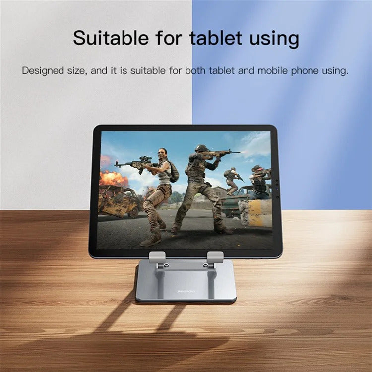 Aluminum Adjustable Laptop and Tablet Stand - Ergonomic Design, Air Vents, Portable Foldable Desktop Holder