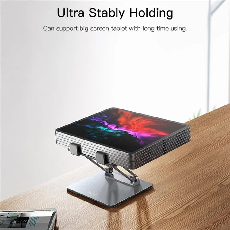 Aluminum Adjustable Laptop and Tablet Stand - Ergonomic Design, Air Vents, Portable Foldable Desktop Holder