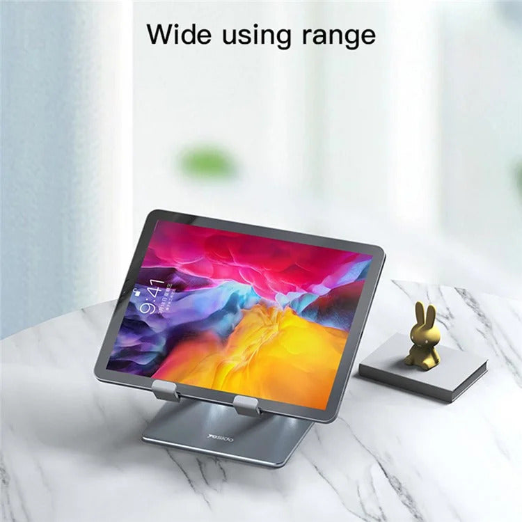 Aluminum Adjustable Laptop and Tablet Stand - Ergonomic Design, Air Vents, Portable Foldable Desktop Holder