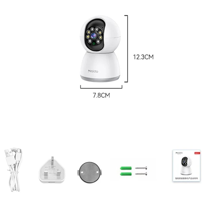 Yesido KM11 3.0MP Full Color Day and Night Smart 2.4G WIFI Camera, Specification:EU Plug
