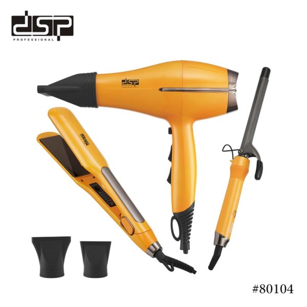 Professional Hair Care Set - 1700W Hair Dryer with 2 Styling Irons (Straightener & Curler) - Salon-Quality Styling Kit with Ionic Technology