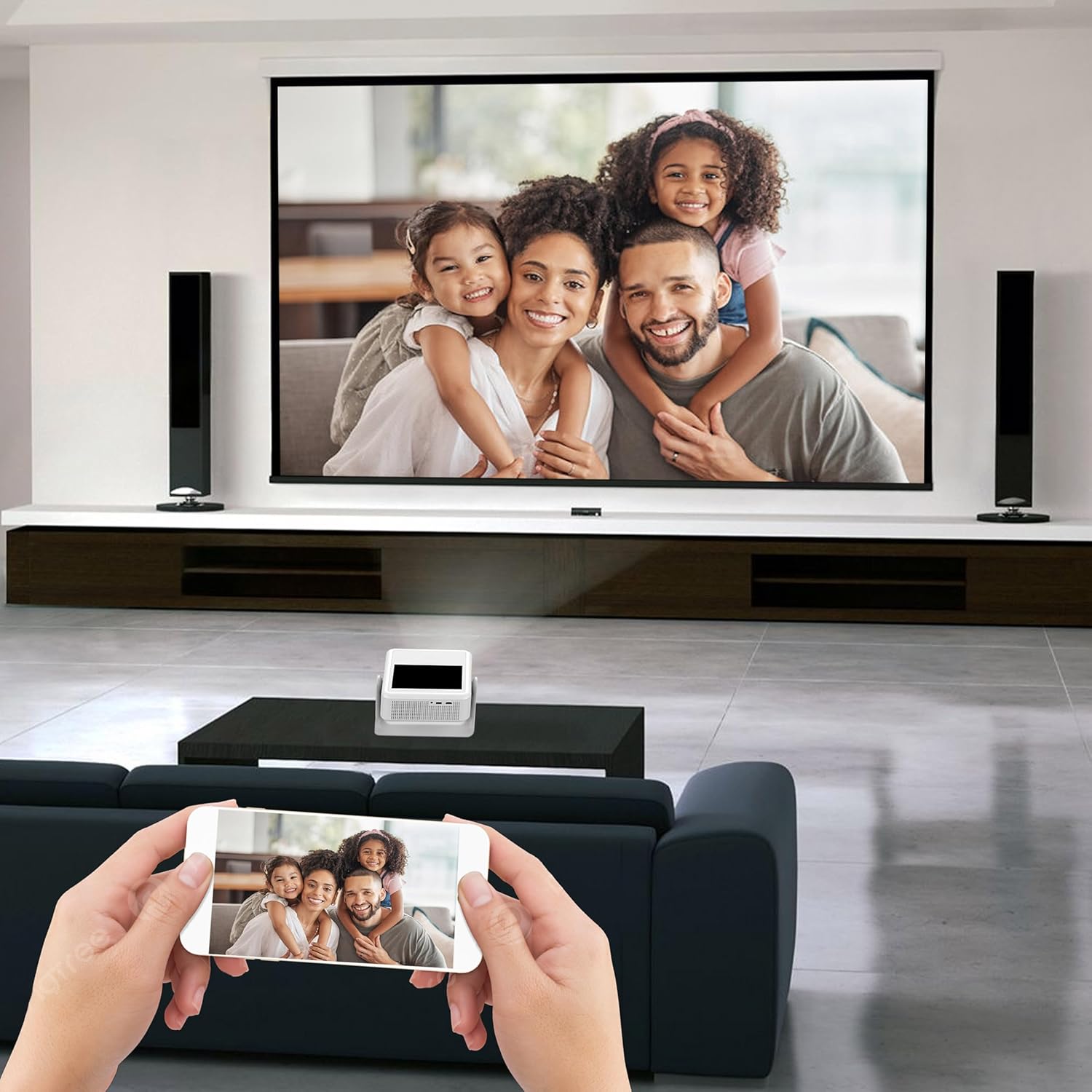 DEBONAIR Touch Play Full HD 1080p Smart Projector | World’s First Touchscreen with Auto (Focus+Screen Fit+Obstacle Avoidance) | Official Android | 11000 Lumens | HDMI USB| 10W Speaker Dual WiFi BT5.0