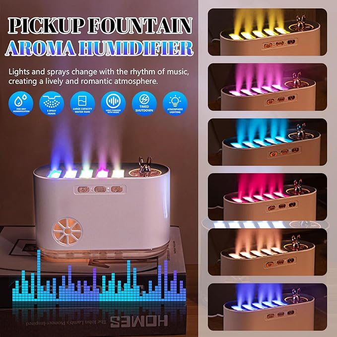 700ml Aromatherapy Flame Diffuser, Silent Relaxing Air Humidifier with Dynamic Light Effect for Home and Bedroom