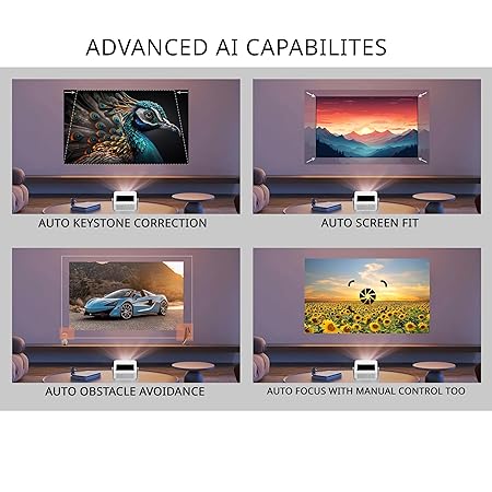 DEBONAIR Touch Play Full HD 1080p Smart Projector | World’s First Touchscreen with Auto (Focus+Screen Fit+Obstacle Avoidance) | Official Android | 11000 Lumens | HDMI USB| 10W Speaker Dual WiFi BT5.0