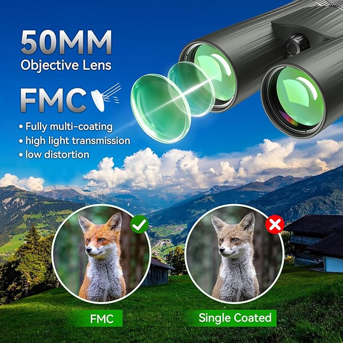 APEXEL 12X50 Monocular Telescope – High-Performance Waterproof, Compact Handheld Scope with Clear Optics, Adjustable Focus, and Wide Field of View for Outdoor Adventures and Wildlife Observation