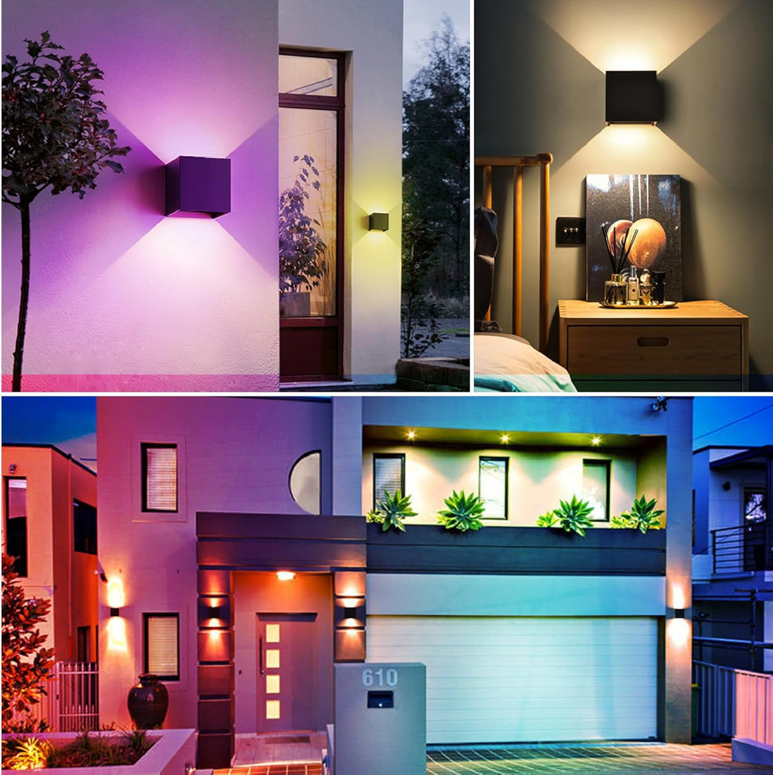 Smart Waterproof Outdoor Wall Light 6W- Dimmable, Multicolor and Tunable Warm and Cool White (2700K-6000K), App & Voice Control Light with Adjustable Light Beem Angle