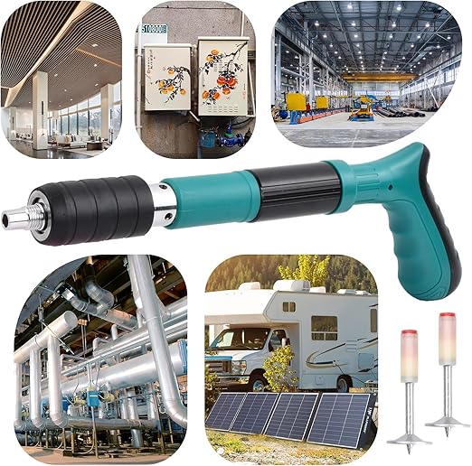 xianynow Manual Nail Gun with Round Nails, Portable Nail Gun