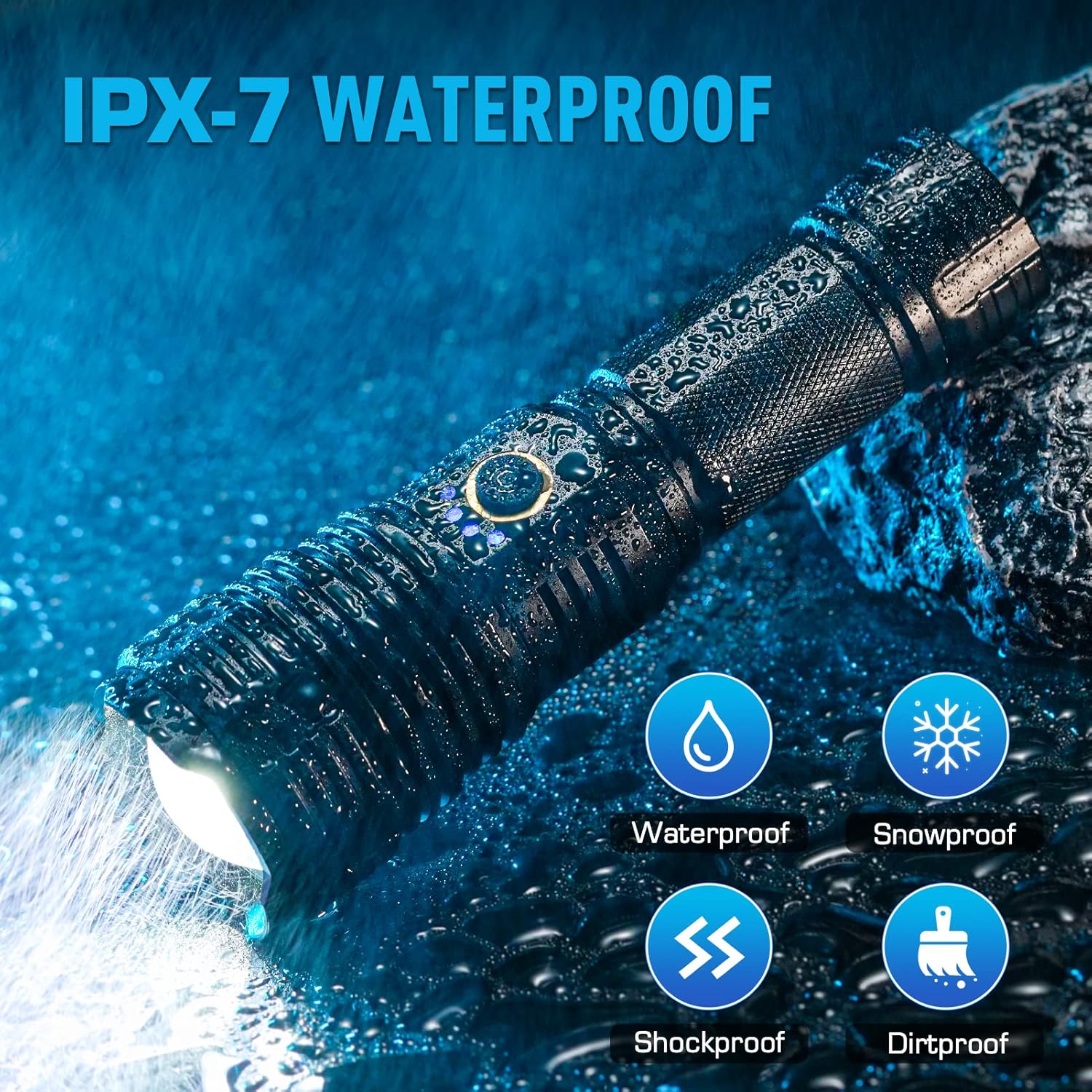 Rechargeable Flashlights 900000 High Lumens, High Power Led Flashlight, XHP70.2 Powerful Tactical Flashlight with Zoomable, 5 Modes, IPX7 Waterproof, Flashlight for Camping, Hiking, Emergencies