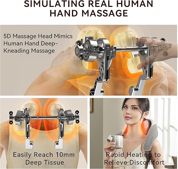 SORELAX Mini Shiatsu Neck Massager, Shoulder Neck Massager with Heat for Pain Relief Deep Tissue, Neck, Back, Shoulder, Leg Electric Kneading Massager, Perfect Gifts for Men Women Dad Mom