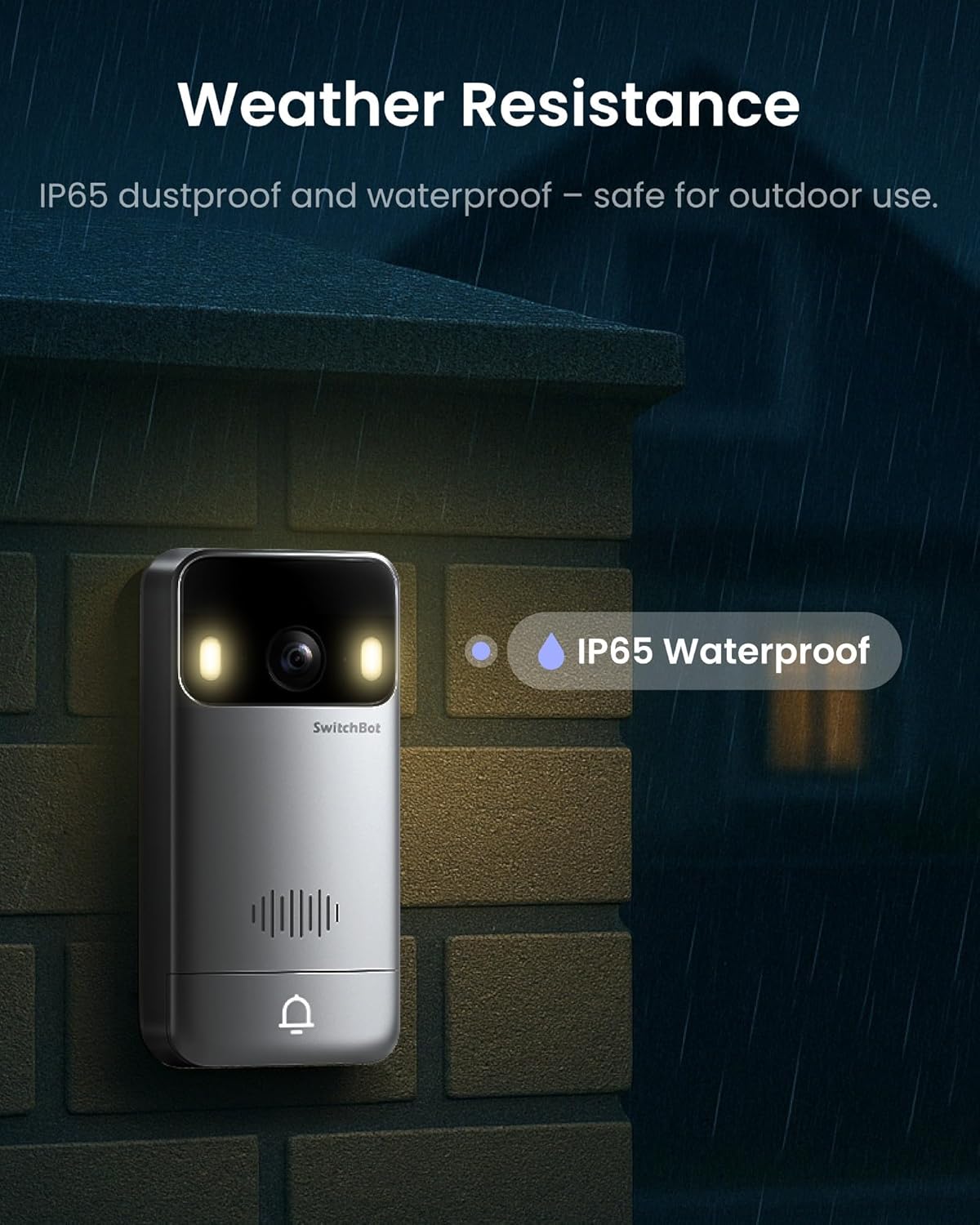 SwitchBot Smart Video Doorbell with Dedicated Indoor Monitor, 2K Quad HD Resolution, Battery Powered, Matter Compatible, and Two-Way Audio