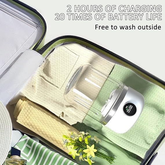 Ye02 Underwear Washer Machine, Mini Portable Washing Machine, Rechargeable Cordless Mini Washing Machine, 4000mAh, Travel Camping Washing Machine for Socks Underwear Camping Travel
