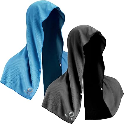 Sukeen Cooling Hoodie Towel, Absorbent Quick-Drying Cooling Towels for Neck and Face, UV Sun Protection Cooling Neck Wraps Sport Head Cooling Towel Hot Weather